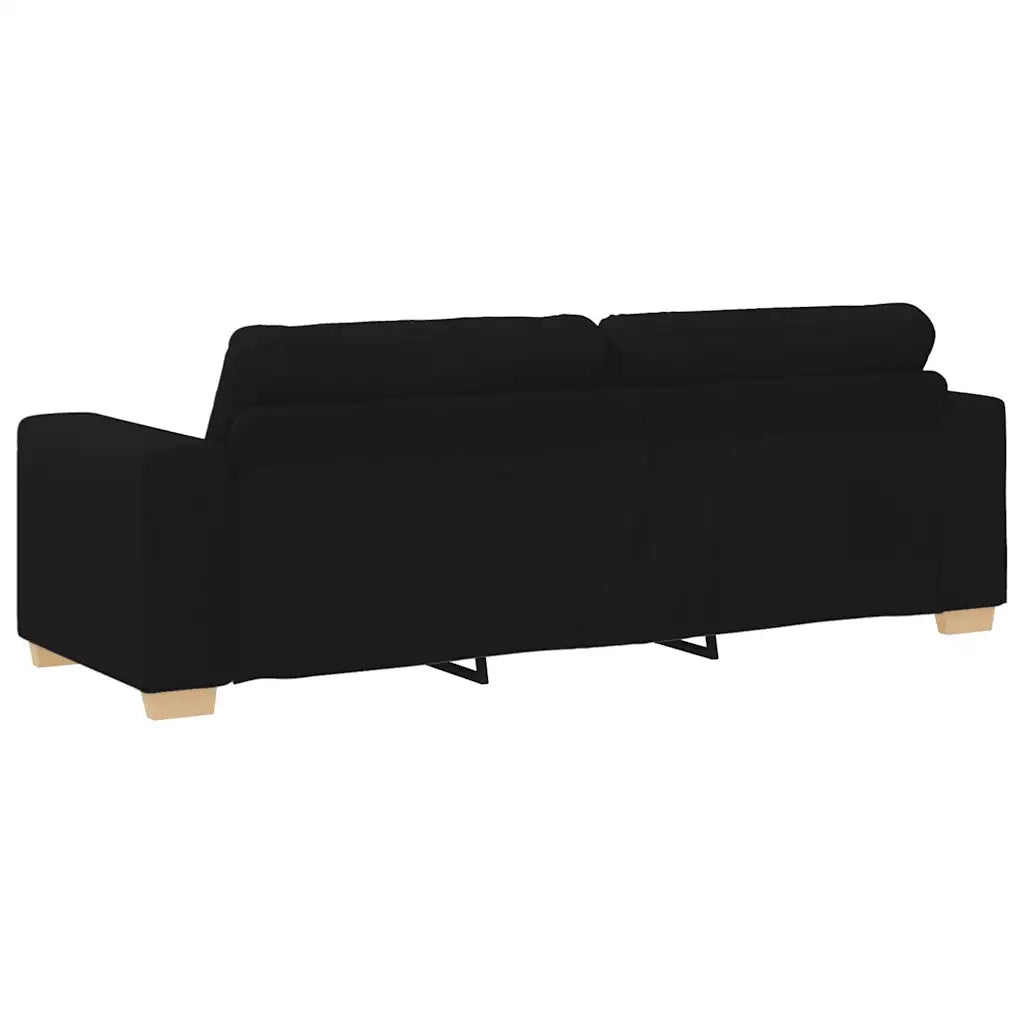 Set divano a 2 pz con Cuscini in Tessuto Nero 3324712