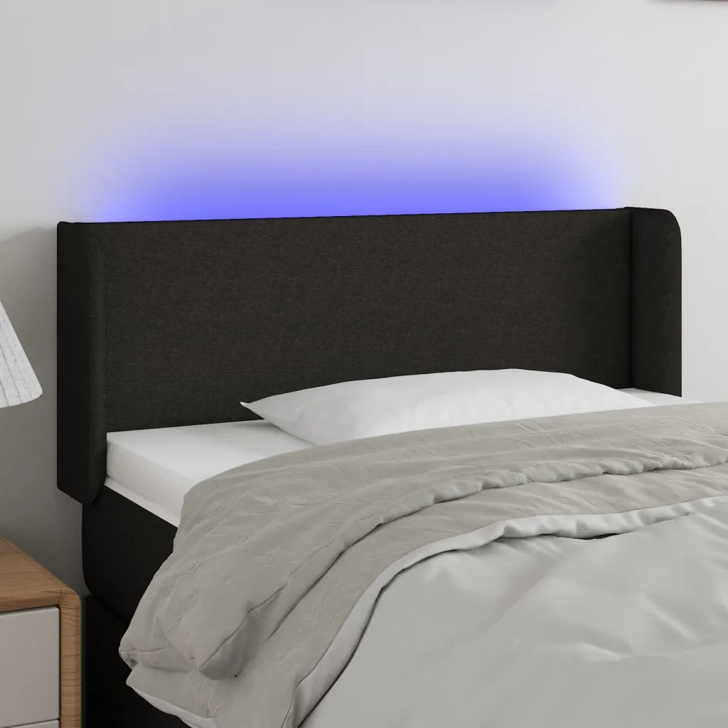 Testiera | Testata a LED Nera 103x16x78/88 cm in Tessuto