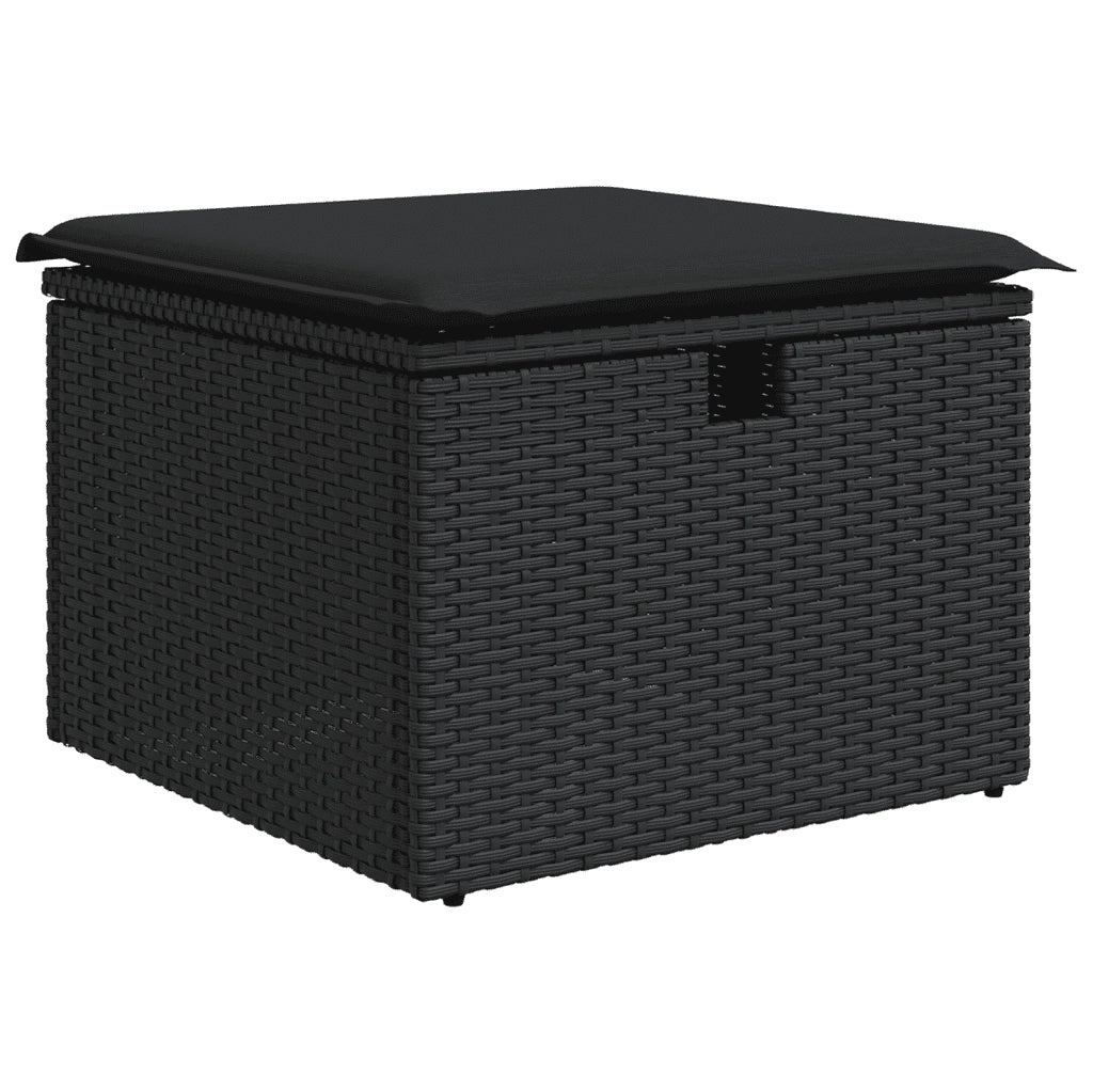 Set Divani da Giardino con Cuscini 7pz Nero Polyrattan 3264431