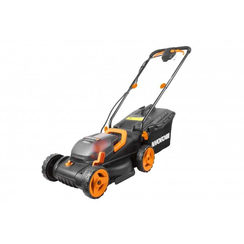 Rasaerba a Batteria 40V WG779E Brushless Taglio 34 cm per Giardini fino a 280 m² con 2 Batterie e Cesto 30L - Worx