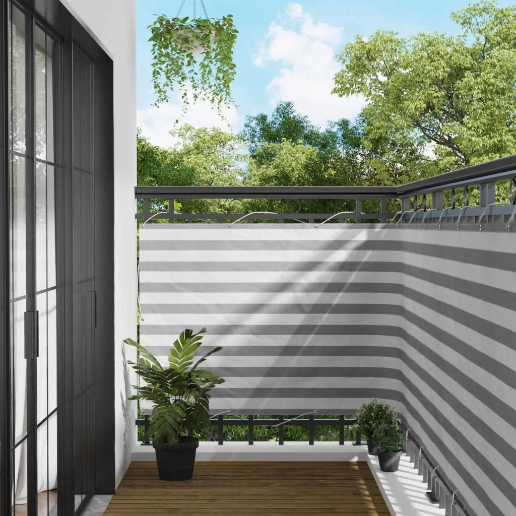 Schermo da balcone | Paravento da Balcone Grigio chiaro e bianco 120 x 300 cm