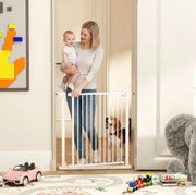 Cancelletto di sicurezza ULEVR 76-80x76 cm senza foratura, chiusura automatica e doppio blocco, bianco