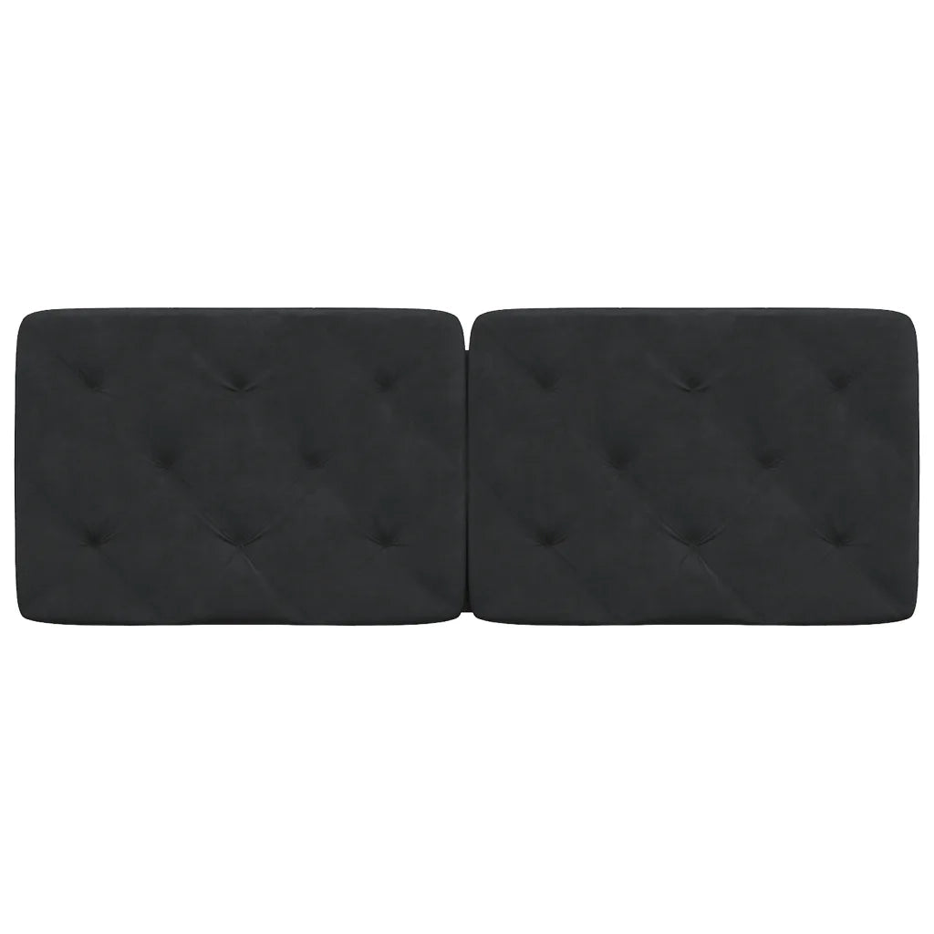 Coussin de tête de lit noir 120 cm velours