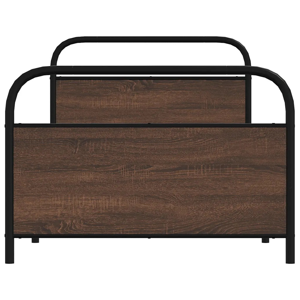 Letto singolo | Letto per adulti | Giroletto senza Materasso Rovere Marrone 100x200 cm Truciolato