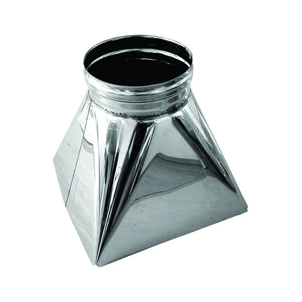 Tramoggia quadro x-tondo canna fumaria  DN 100  tubo acciaio inox 316