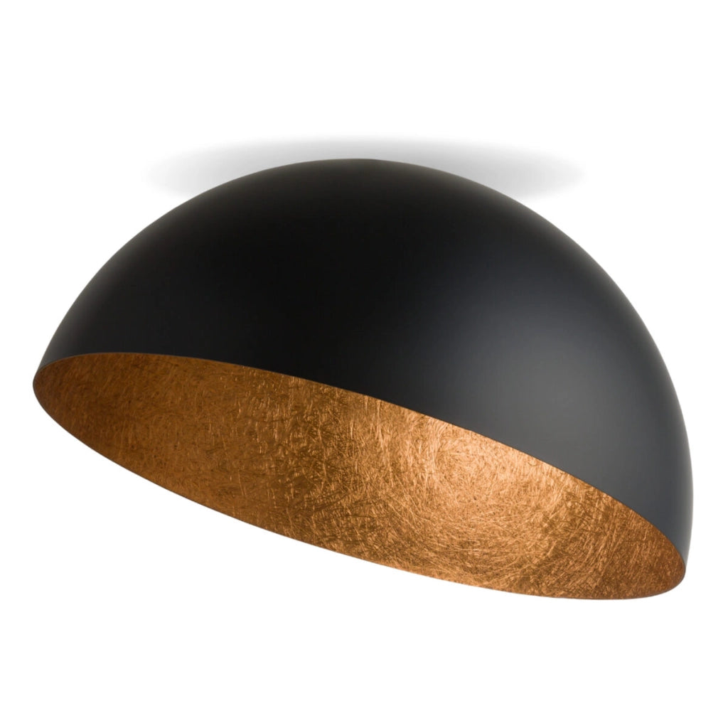 Plafoniera cupola decorativa Sfera Sigma nera/rame 50cm E27