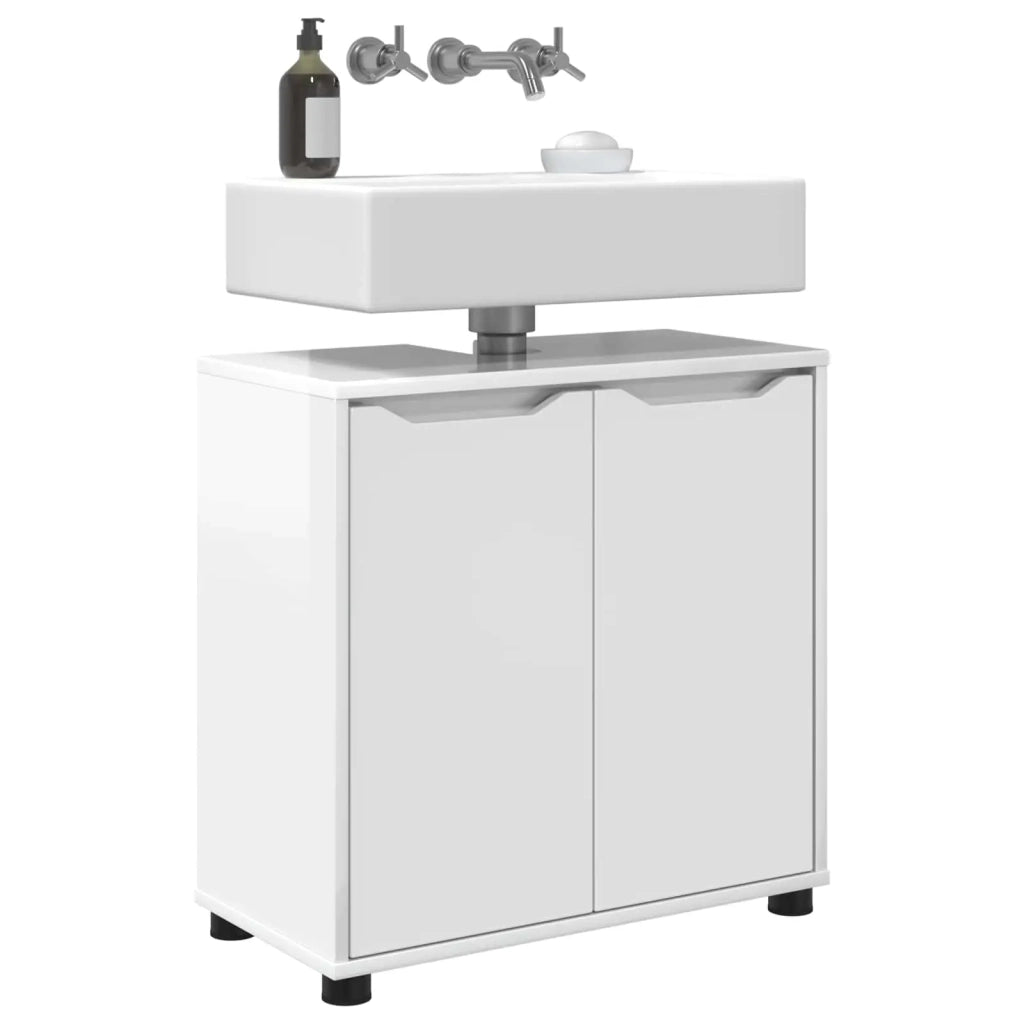 Armoire de lavabo de salle de bain Blanc brillant