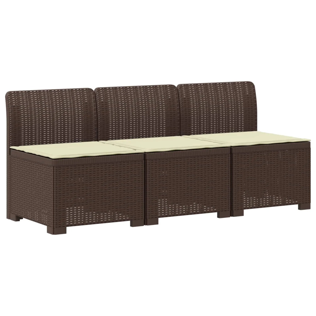Divano da giardino 3 posti con cuscini in look rattan 3 posto 8011964