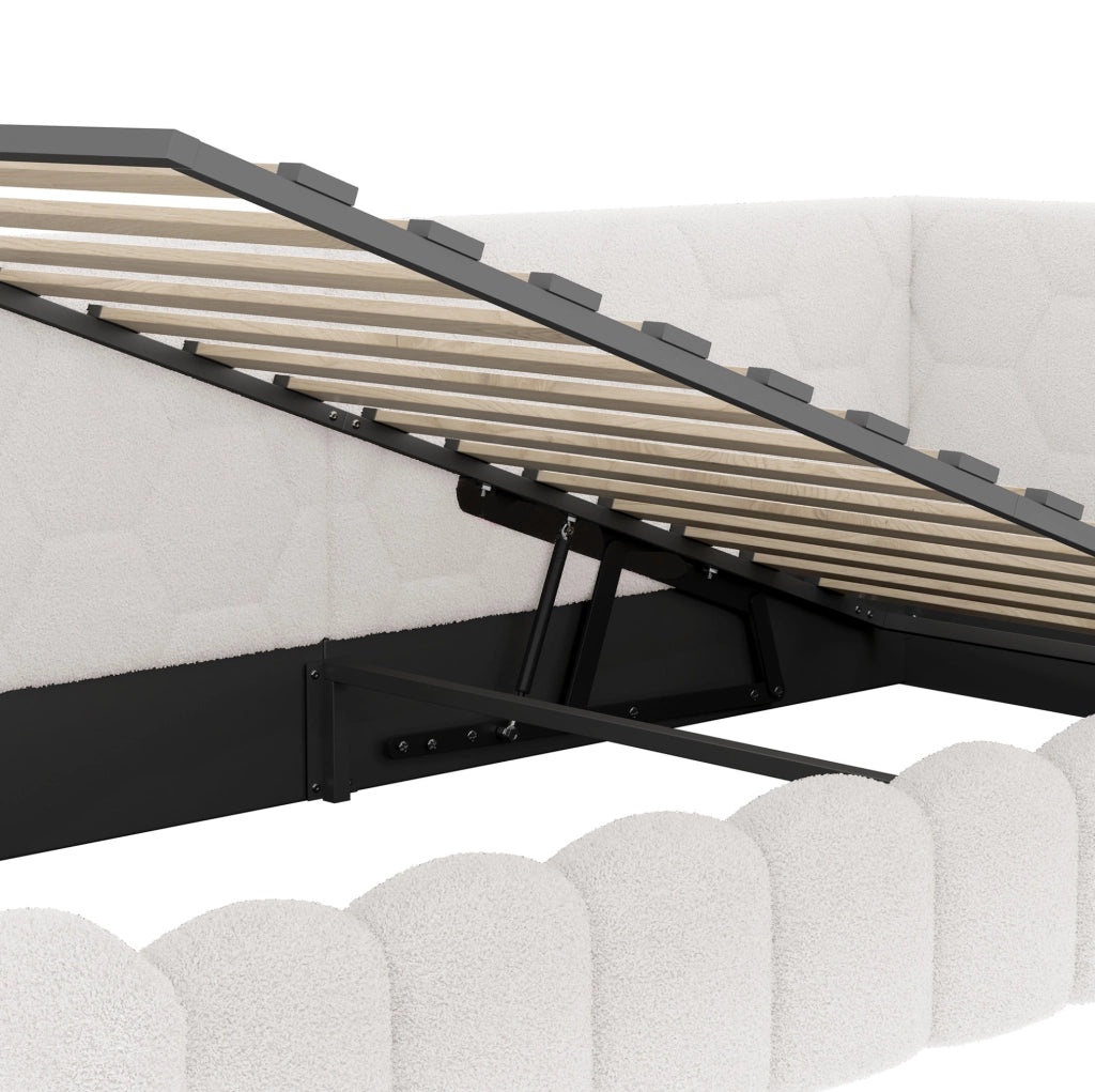 Letto daybed 90x200 cm con contenitore idraulico, USB e luce LED