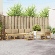 Set di divani da esterno 7 pz Bianco e Beige 3387272