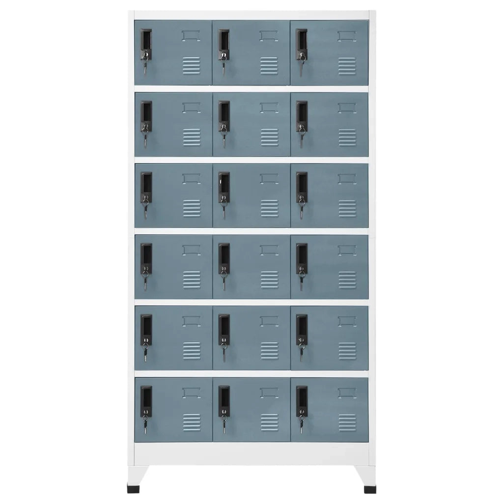 Armadio a casellari moderno design contemporaneo ufficio 90 x 40 x 180 cm in acciaio grigio chiaro 02_0047044