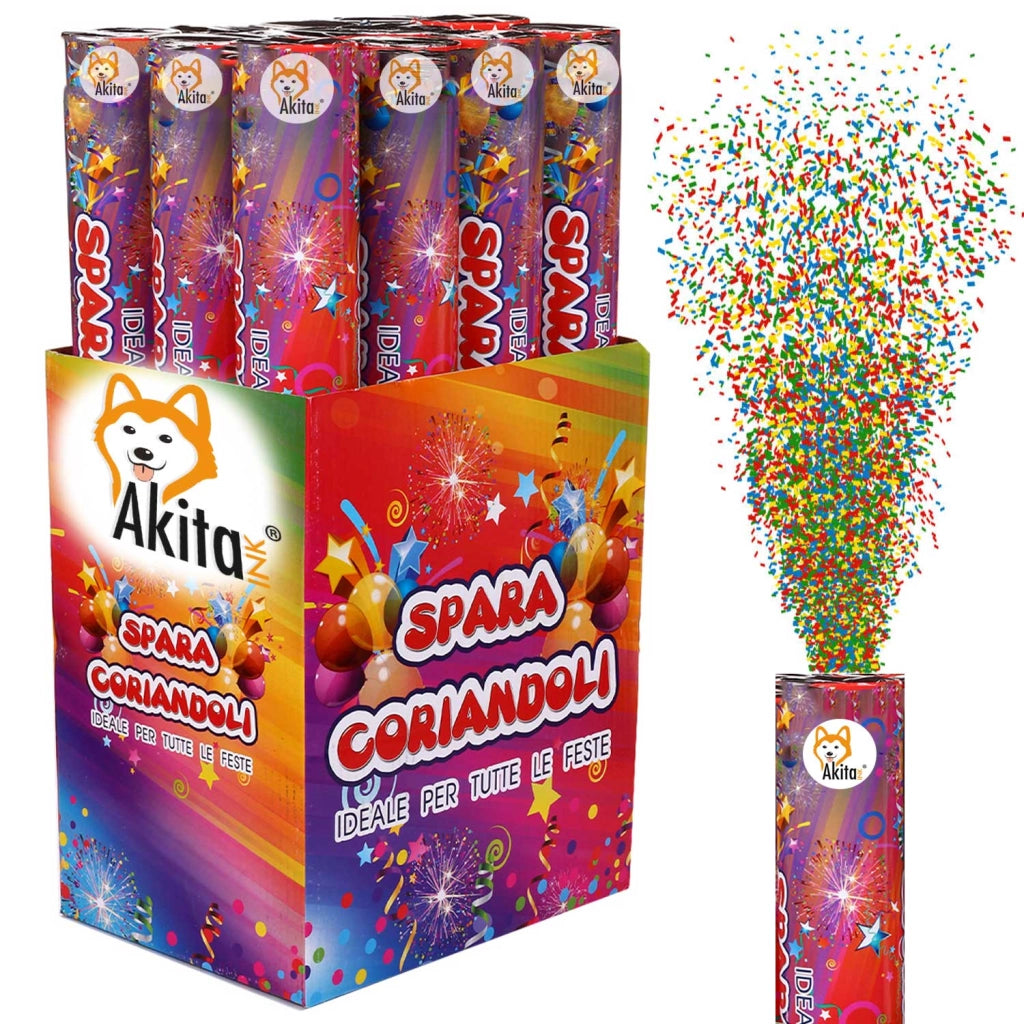 4 pz Tubo Spara Coriandoli 60cm Akitaink per Feste