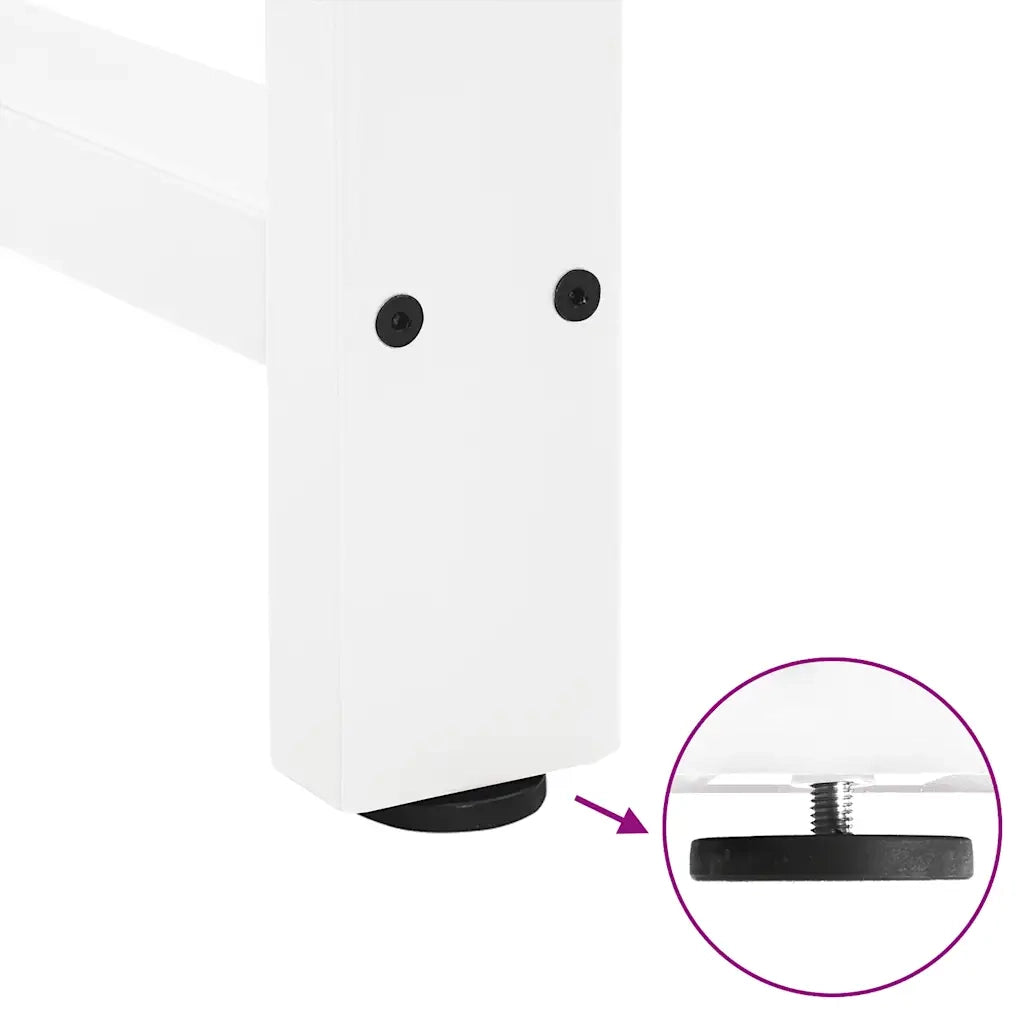 Pieds de table console Blanc 2 pièces 38 x (72-73) cm Acier