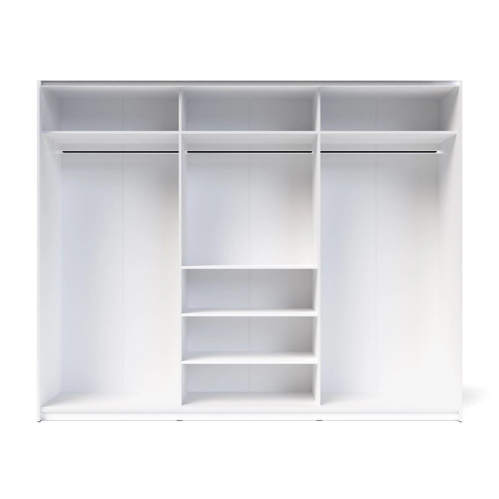 Armadio 3 ante scorrevoli rovere con specchio Zegna 255x53x205H
