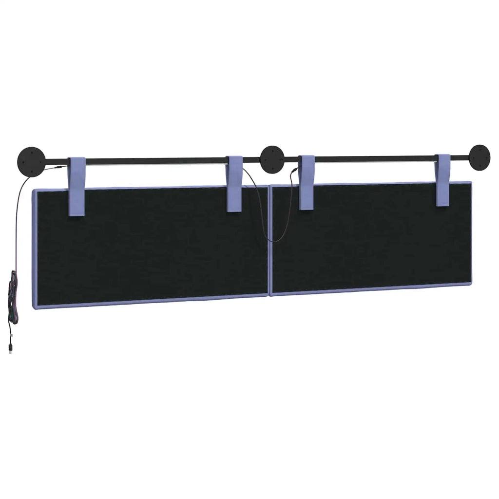 Testiera | Testata sospesa Con luce LED Blu jeans Tessuto