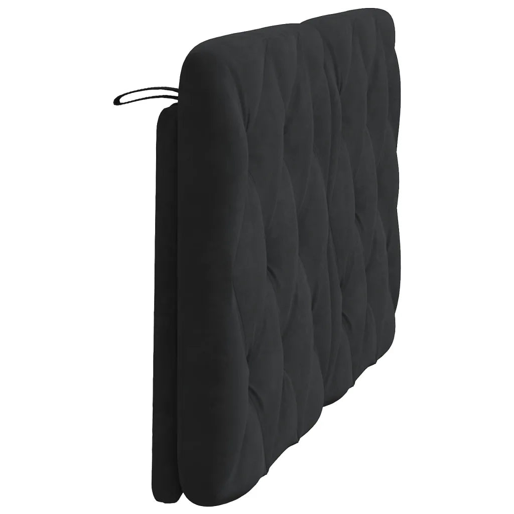 Coussin de tête de lit noir 120 cm velours
