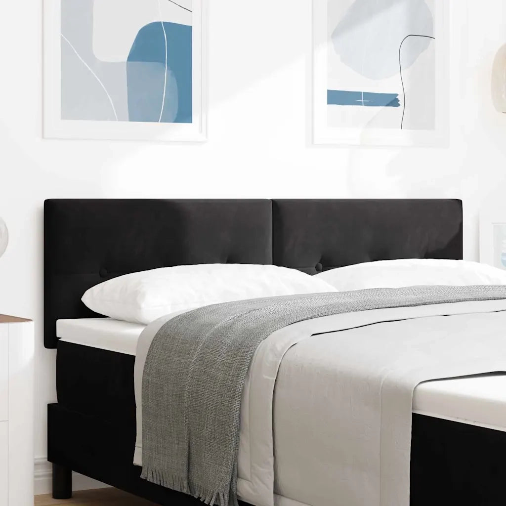 Testiera | Testata LED con strisce LED Nero 144 cm Velluto