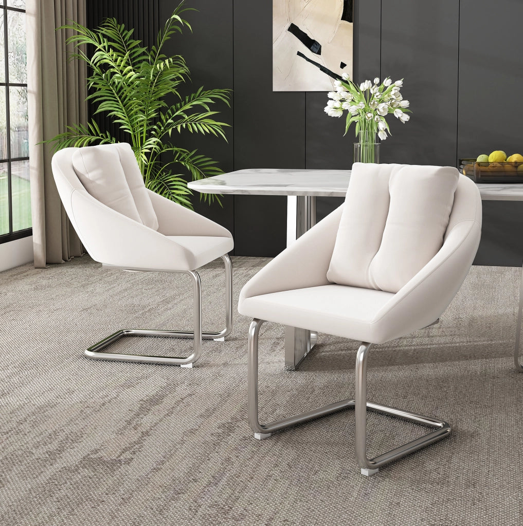 SEDIE in velluto Beige Set da 4 pezzi