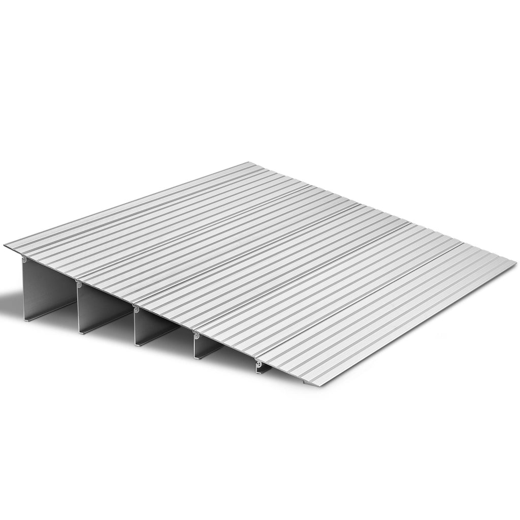 Rampa per Soglia Modulare 5 Pezzi in Alluminio OVUSV0 677x865x138 mm Antiscivolo per Casa e Porte