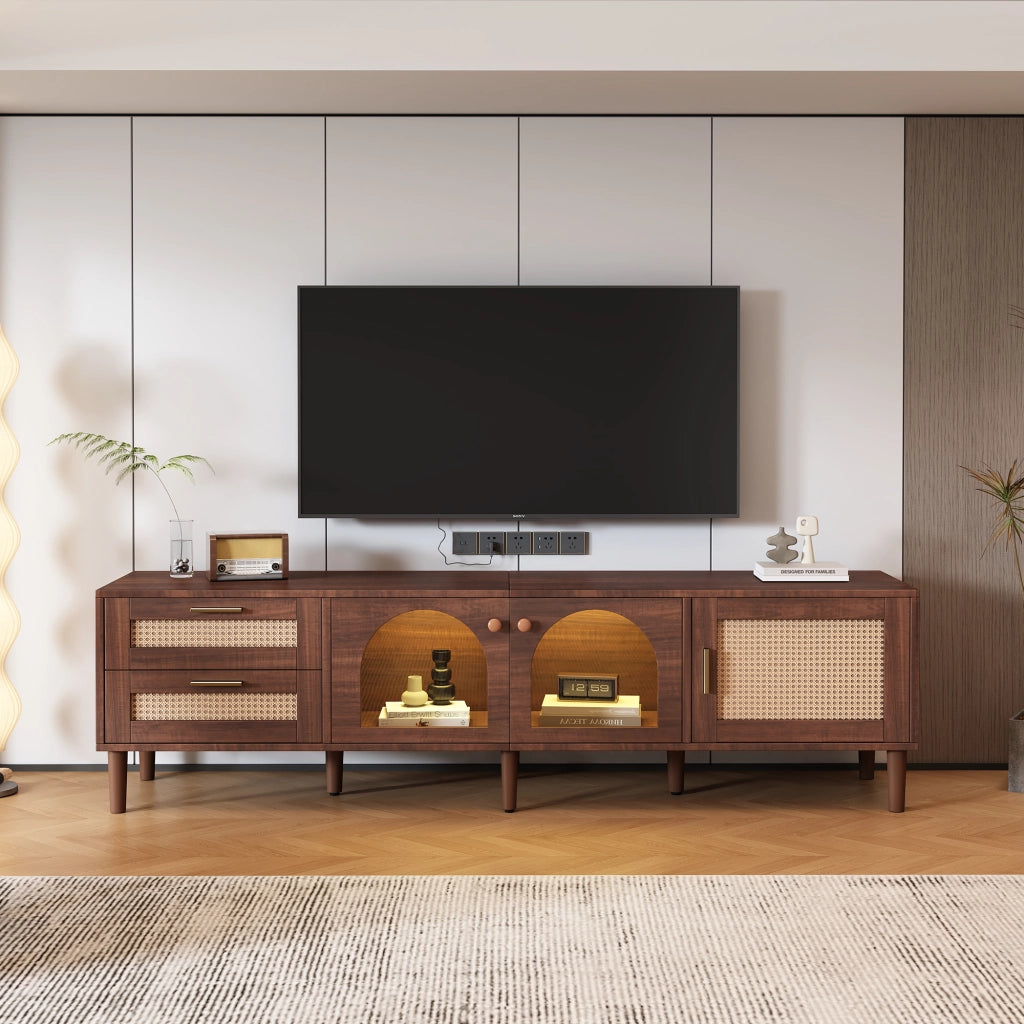 Mobile TV marrone 180 cm con illuminazione LED