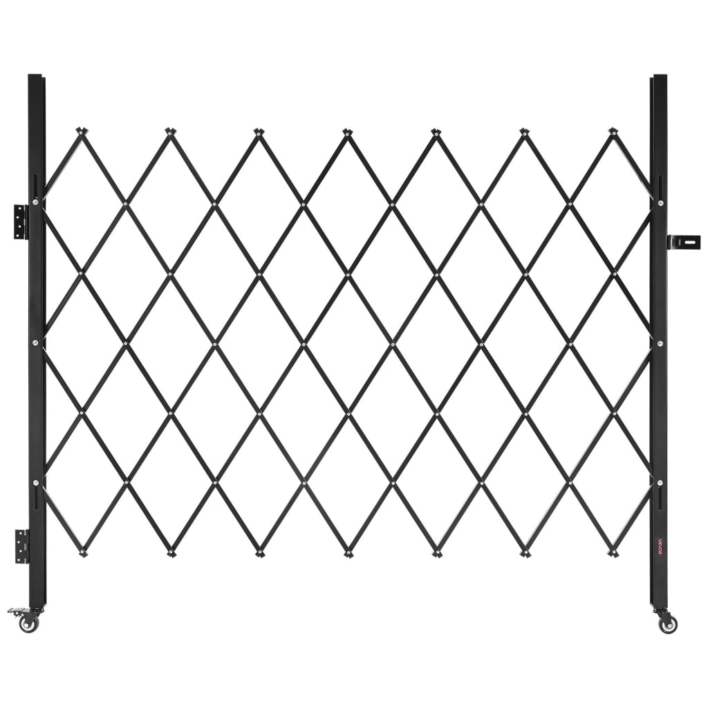 Cancello di Sicurezza Pieghevole Singolo in Acciaio Robusto 1800 x 1610 mm con Ruote Girevoli a 360° per Garage e Magazzini