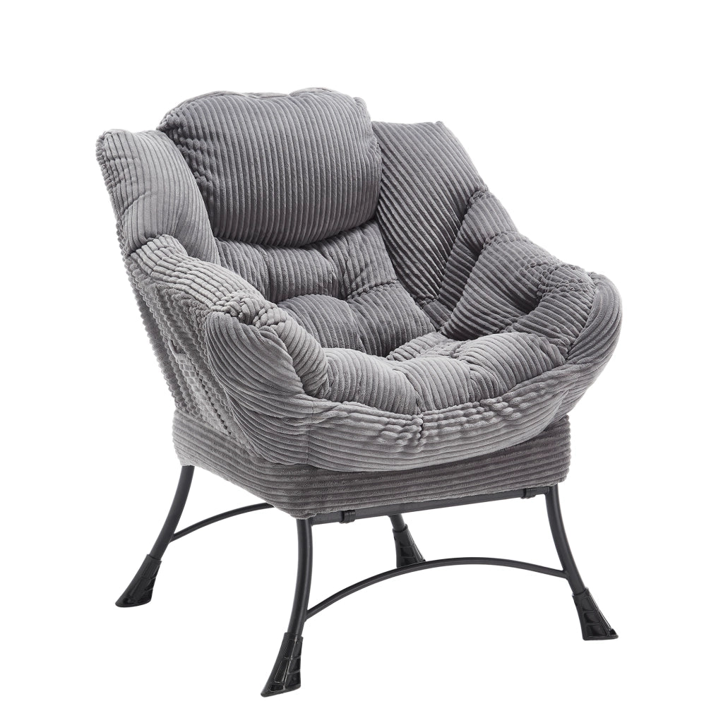 Poltrona Relax con Poggiapiedi e Braccioli ¨C MINIMAL ¨C Tessuto Grigio
