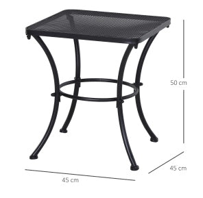 TAVOLINO DA ESTERNO 45x45x50 cm Metallo Nero