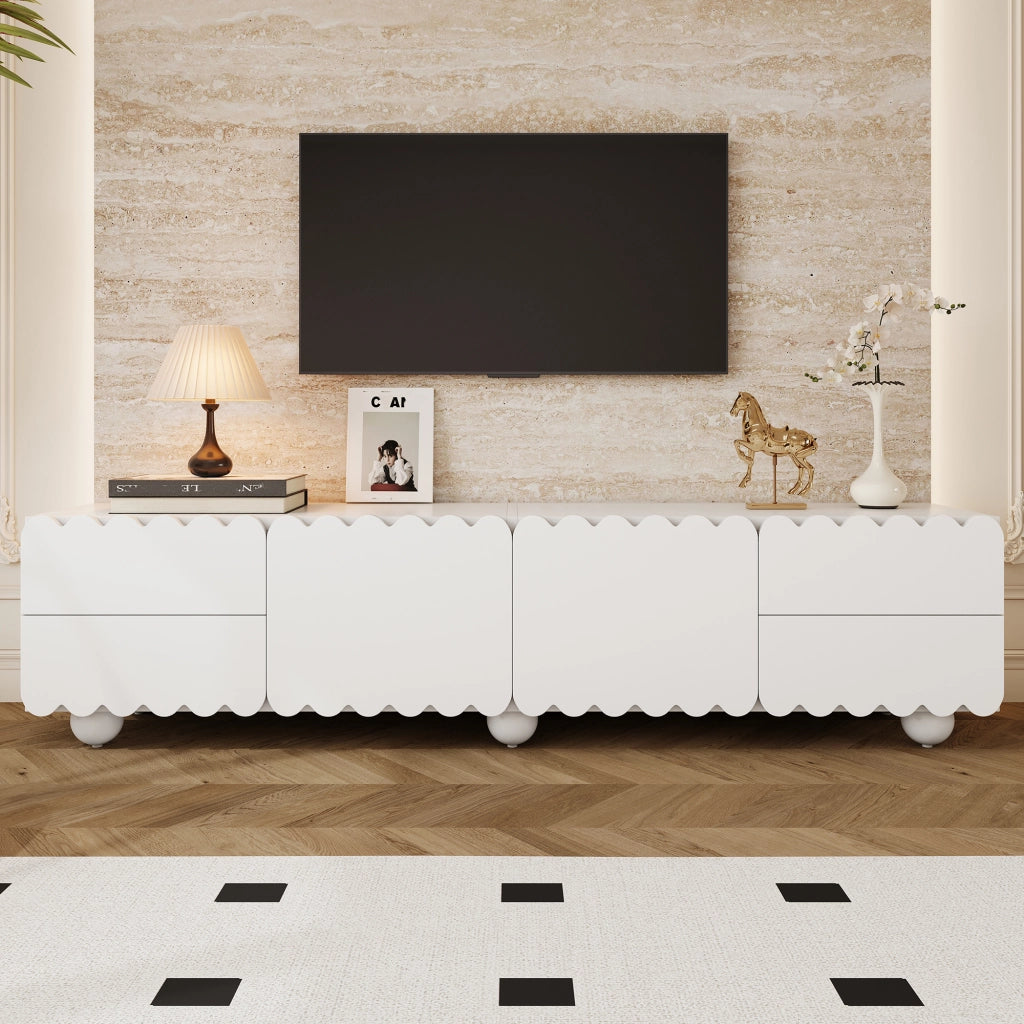 Mobile porta tv 175 cm bianco con ante e cassetti