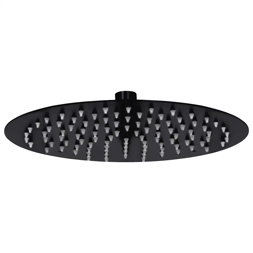 Testa Doccia a Pioggia in Acciaio Inox 25 cm Rotonda Nera 147691
