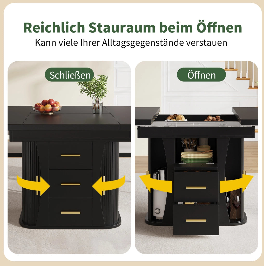 TAVOLO allungabile 118-158 cm MDF nero