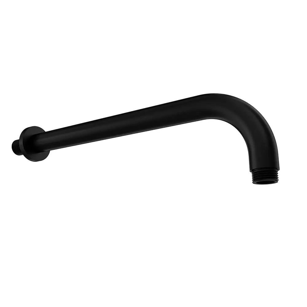 Braccio doccia tondo in ottone nero opaco 30 cm