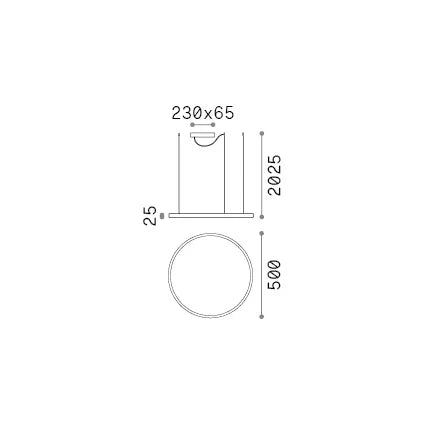 Lampada da soffitto Collezione ORACLE LED 29W luce naturale Ottone Ideal Lux
