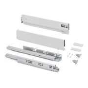 Cassetto esterno Vertex con regolazione 3D altezza 93mm, 40kg, profondità 500mm, Acciaio, Verniciato alluminio