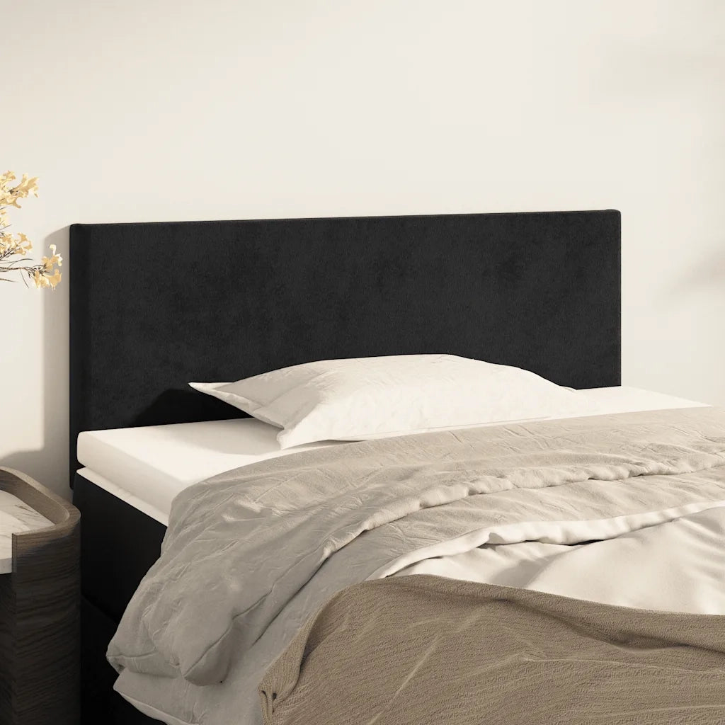 Testiera | Testata Nera 90x5x78/88 cm in Velluto