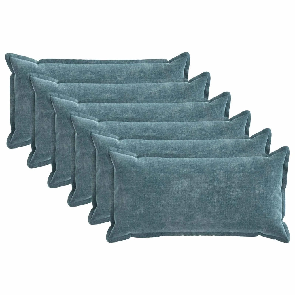 Federa 6 pz HOUTEN Blu 40 x 80 cm Tessuto Chenille 918233