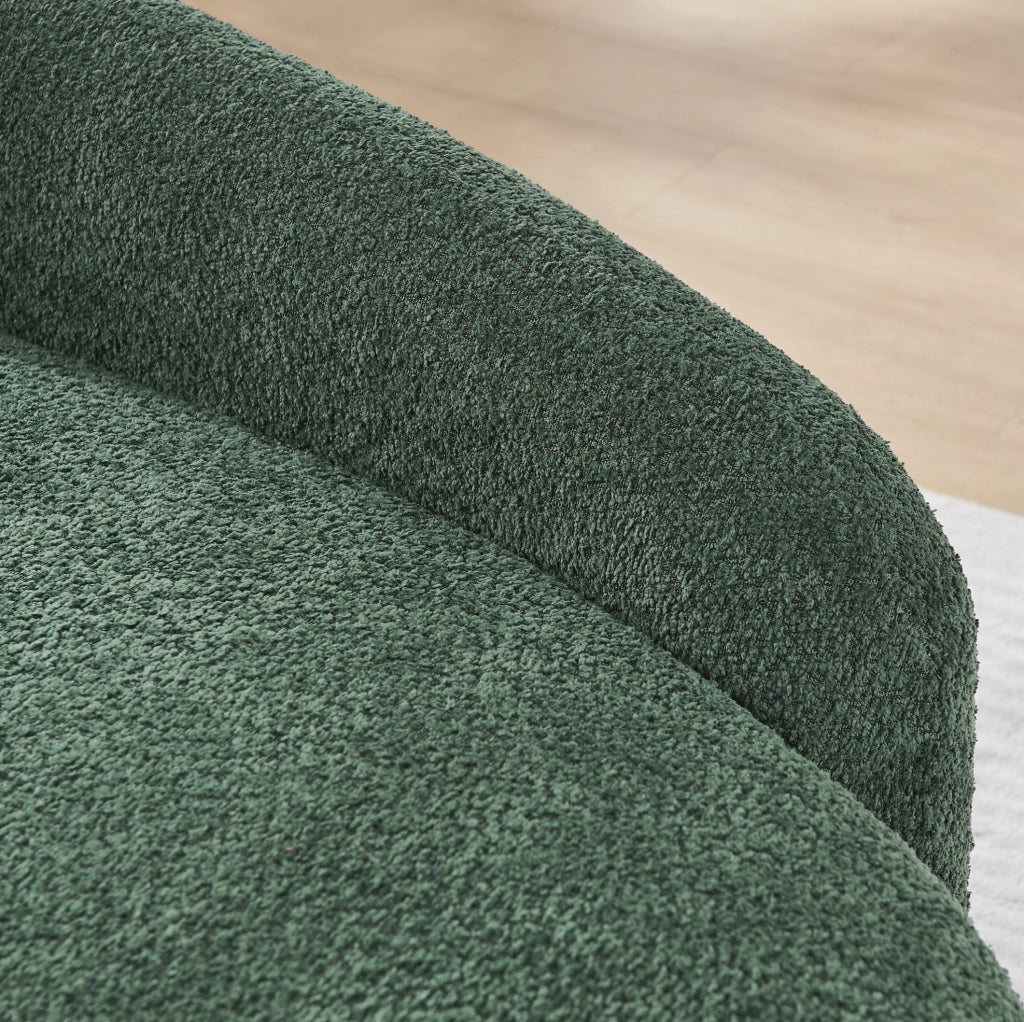 Divano in tessuto Teddy con schiuma ad alta elasticità; design arrotondato; verde
