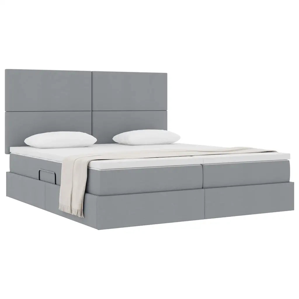 Letto con Contenitore con materasso Grigio chiaro 180 x 200 cm