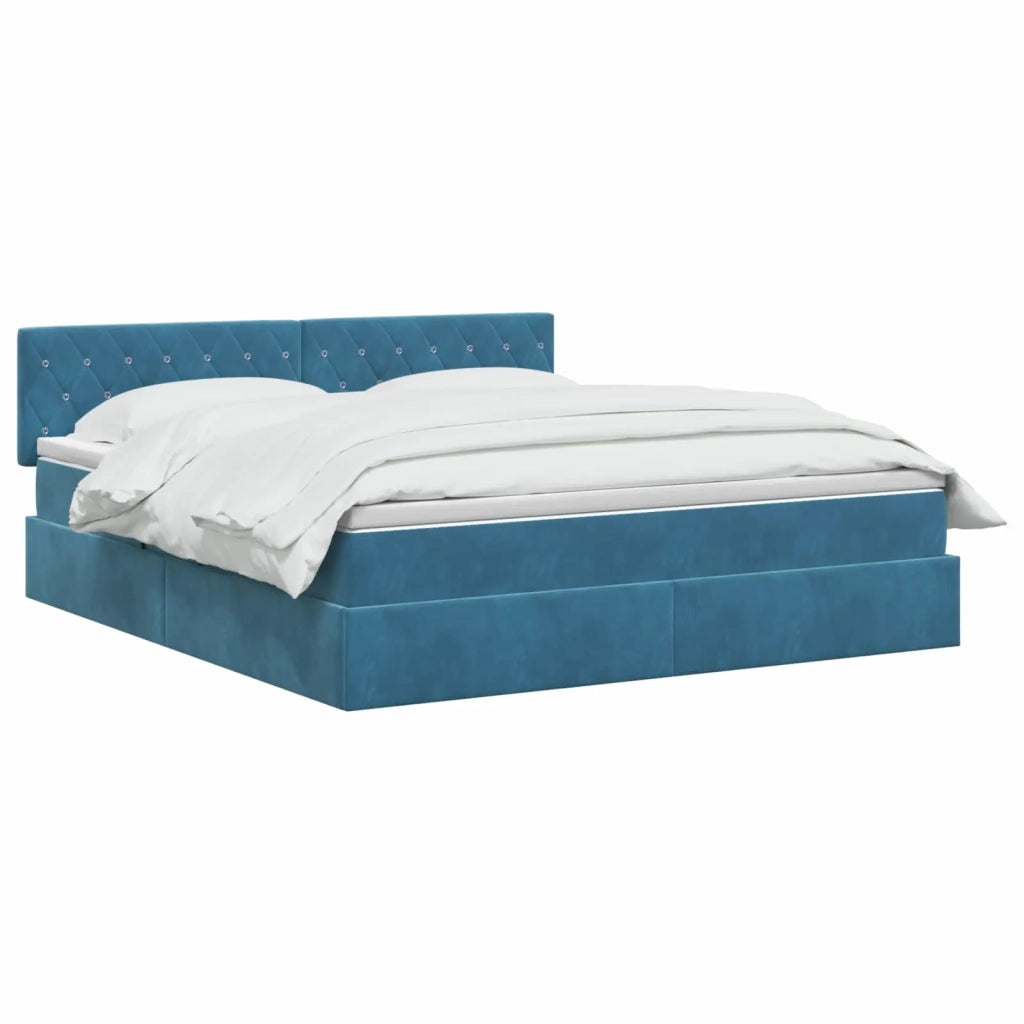Letto con Contenitore Blu Scuro 180 x 200 cm Velluto 3458767