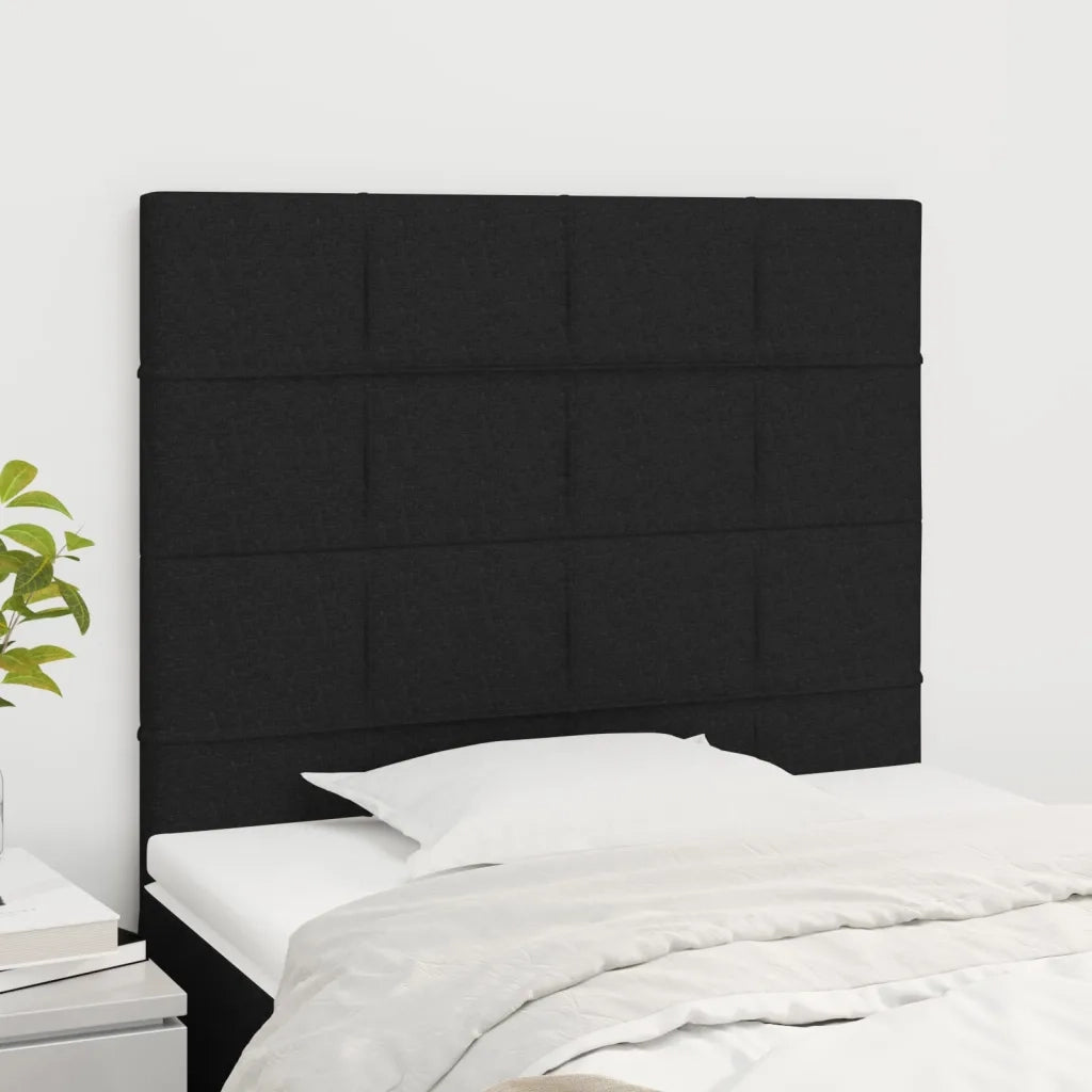 Testiera | Testata Nera 100x5x118/128 cm Tessuto