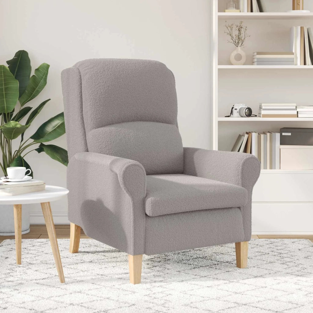poltrona Grigio chiaro 76 x 94 x 102 cm Tessuto Sherpa morbido