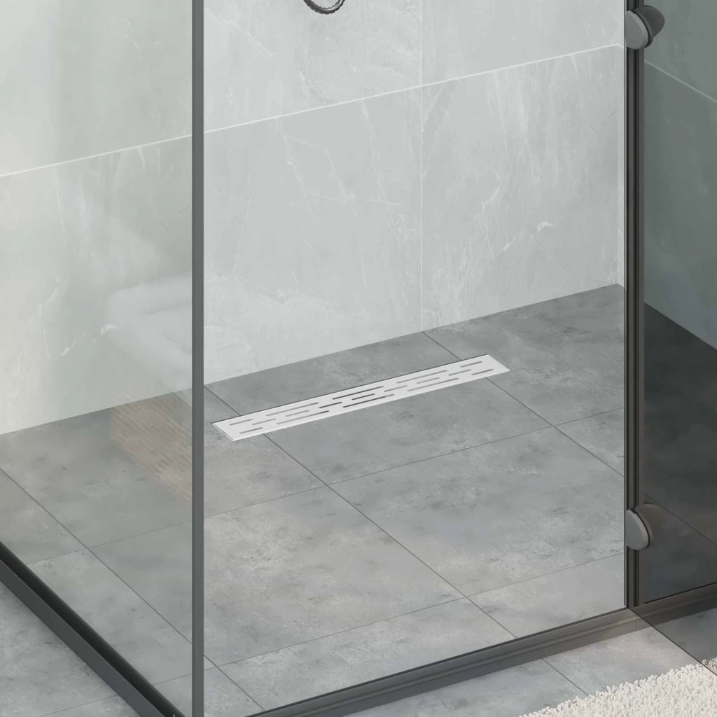 Drenaggio doccia con design a striscia Argento 50 cm CFW9688777