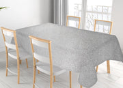 Tovaglia Natalizia Antimacchia Plastificata PVC Glitter Argento Proteggi Tavolo Natale - 140x500 - Glitter Argento