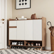 Credenza con 4 ante e cassetto ripiano regolabile in pannello truciolare bianco naturale 120 × 35 × 99 cm