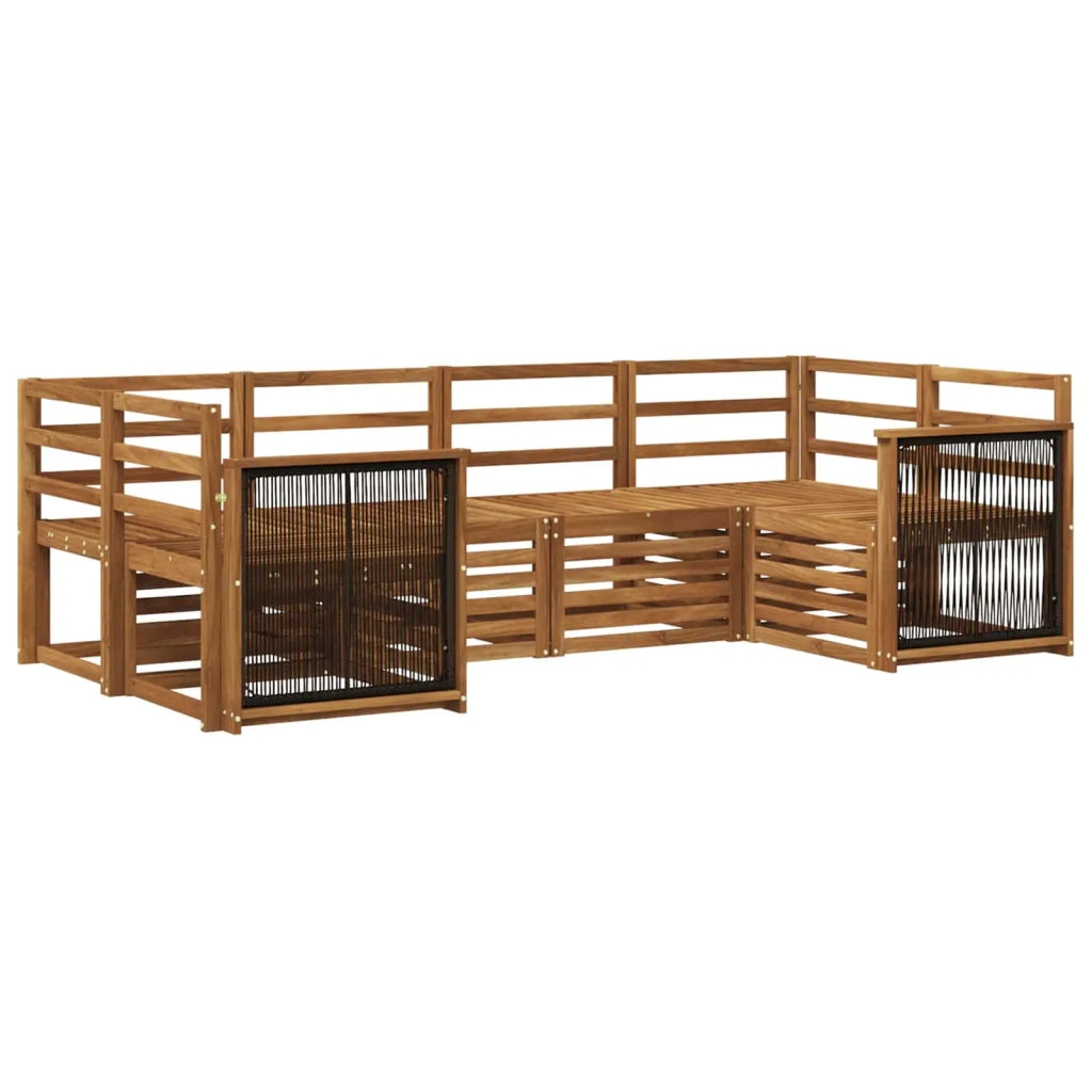 Set di divani da esterno 5 pz Naturale Legno di Acacia Massello 3384770