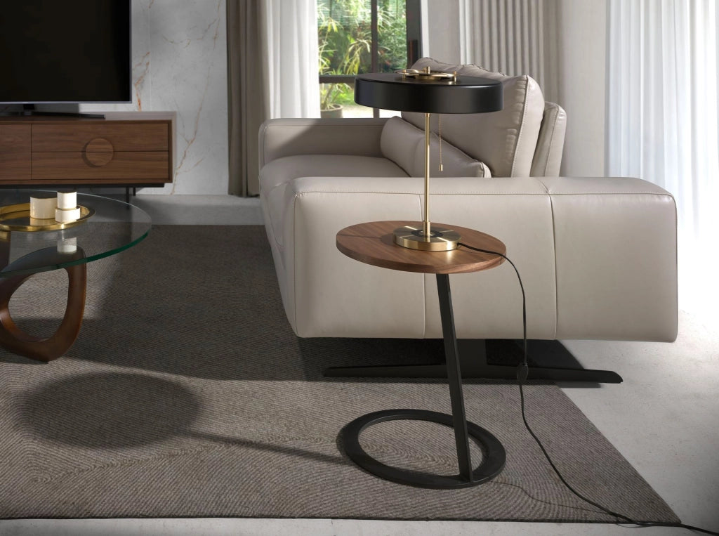 Lampada da tavolo in alluminio oro e alluminio nero