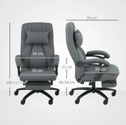 Poltrona da ufficio ergonomica con massaggio USB, grigio scuro