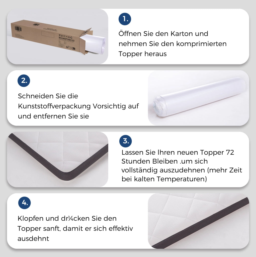 Materasso in schiuma H3 a 7 zone con moduli ergonomici; bianco e grigio
