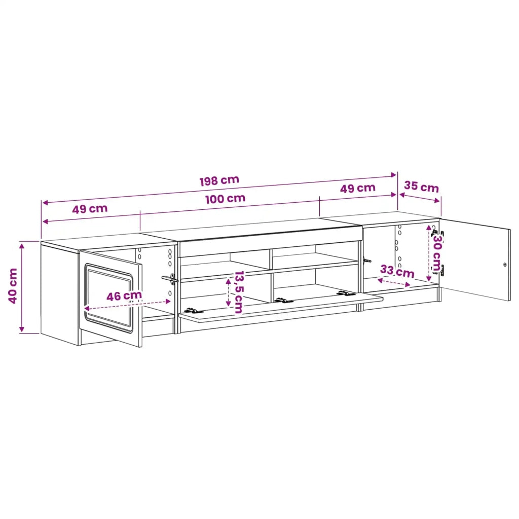Mobile TV LED UTRECHT 3 pz Nero Legno ingegnerizzato 3416999