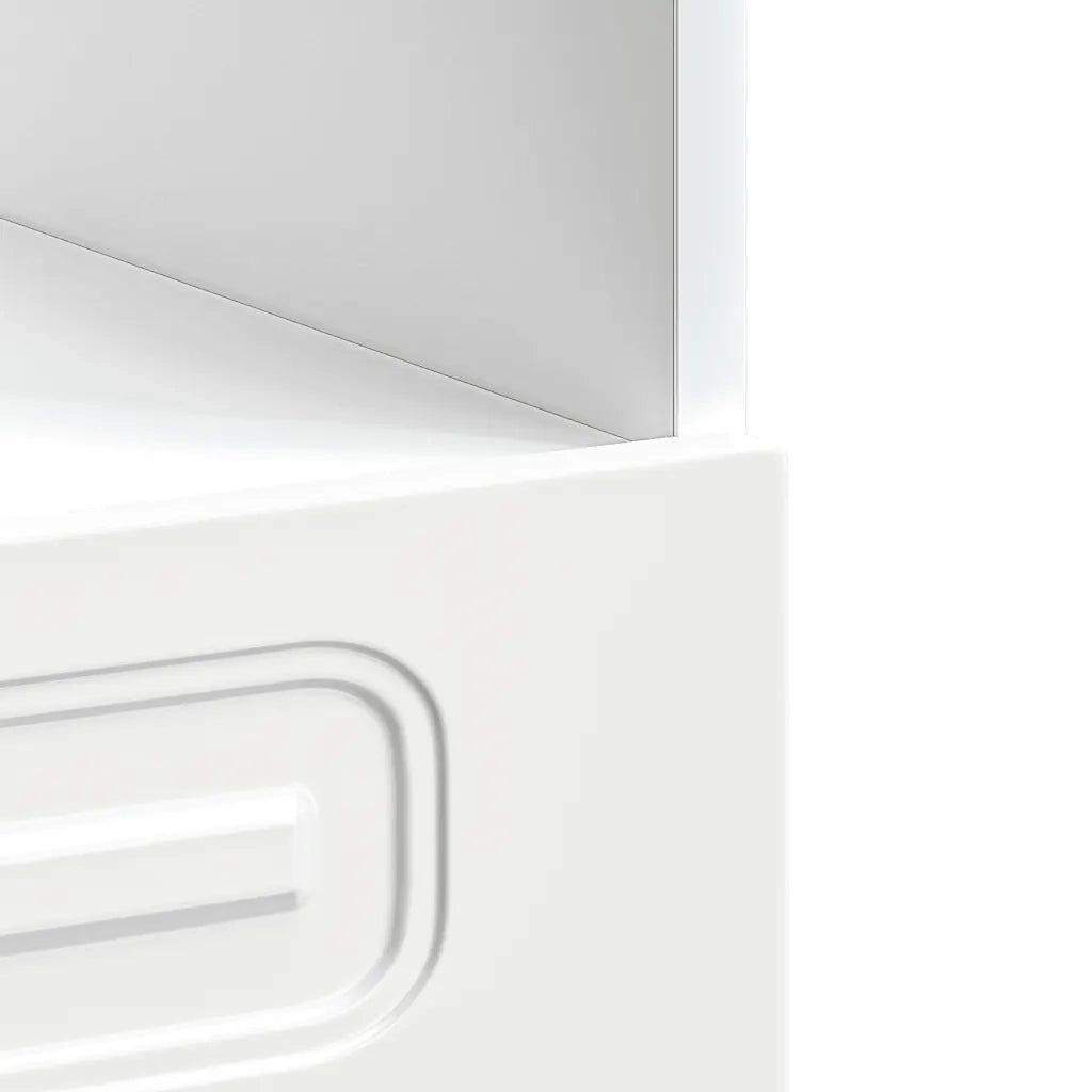 Mobiletto da forno compatto per la cucina 60 x 46 x 81,5 cm con piedini regolabili in legno composito bianco lucido 02_0049942