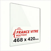 468 x 420 x 4 mm - Vetro per stufa a legna - vetro camino di ricambio - vetro per caminetto resistente al fuoco - France Vitre